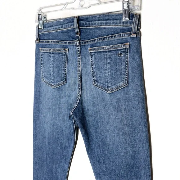 SOLD-Rag & Bone High Rise Vintage Wash Distressed Full Length Ankle Skinny Jeans - Picture 6 of 12